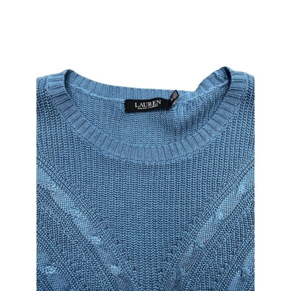 Ralph Lauren Cable-Knit Sweater Top Women's XXL 2XL Blue Lightweight Soft NEW - Picture 8 of 14